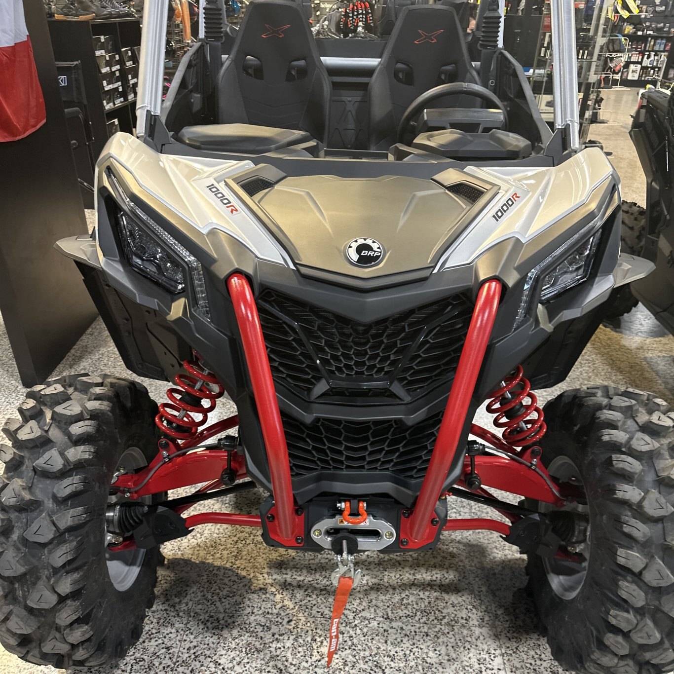 2025 Can Am Maverick Sport X MR 1000R Hyper Silver / Legion Red