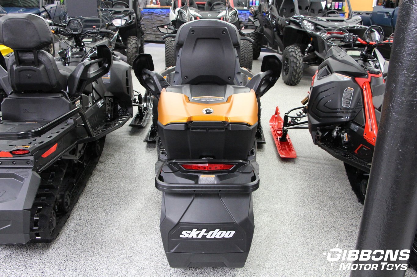 2025 Ski Doo Grand Touring LE with Platinum Package Rotax® 900 ACE™ Turbo R Black and Orange Alloy