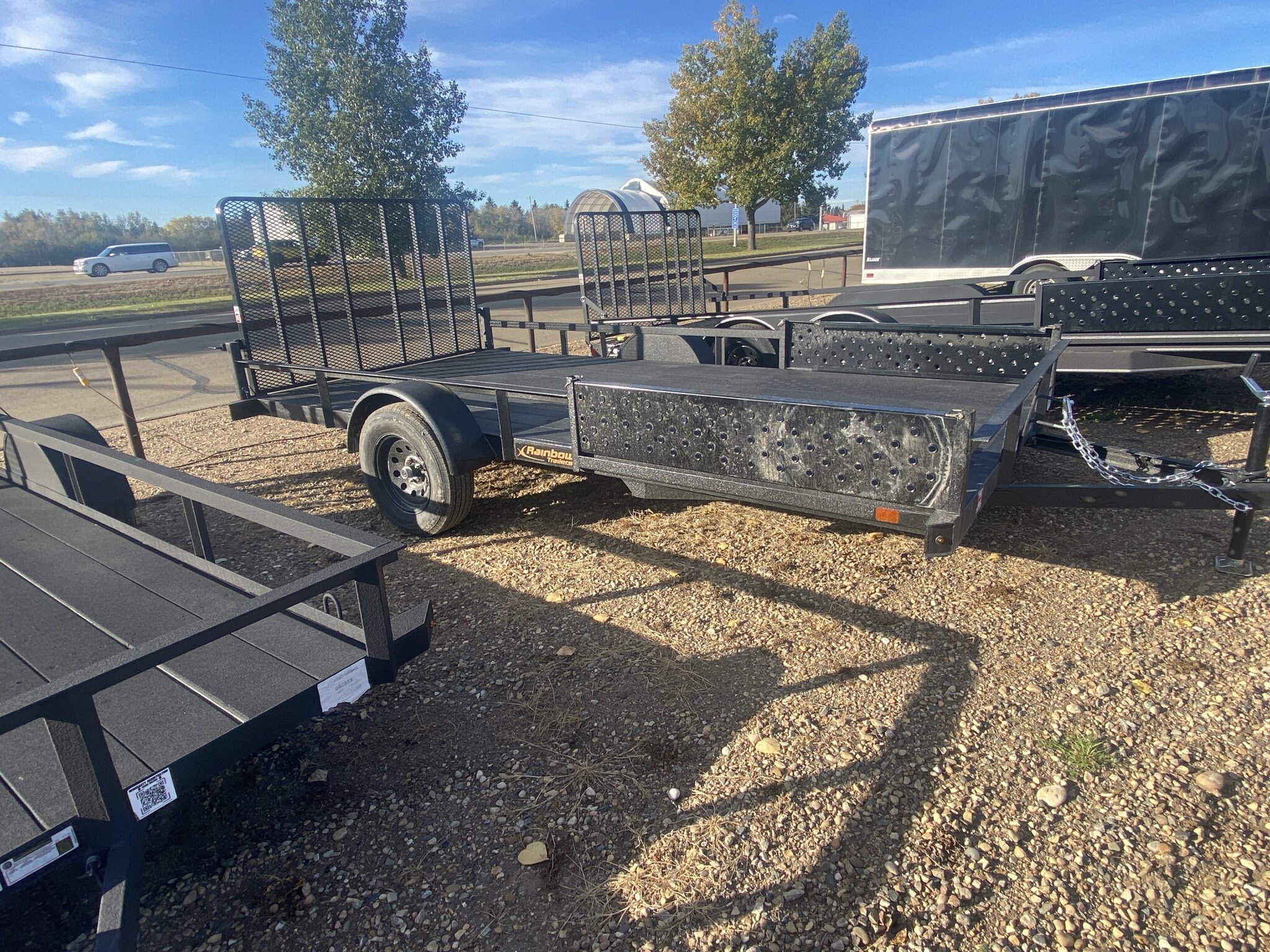 2027 Rainbow 7' x 14' Ramp Side Utility w/ 1 5.2k Braking Axles & L&G Spring Asst Ramp Express