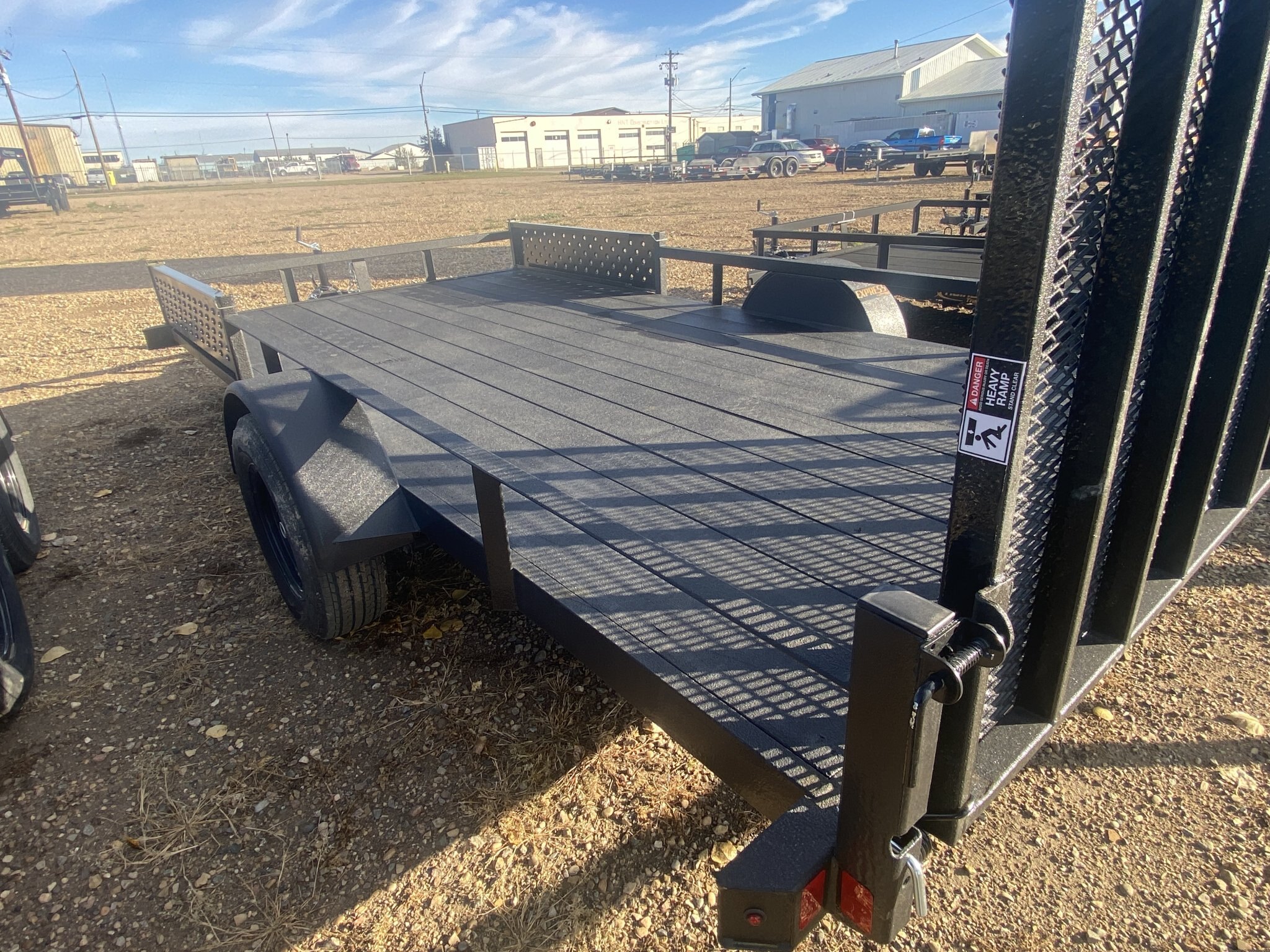 2027 Rainbow 7' x 14' Ramp Side Utility w/ 1 5.2k Braking Axles & L&G Spring Asst Ramp Express