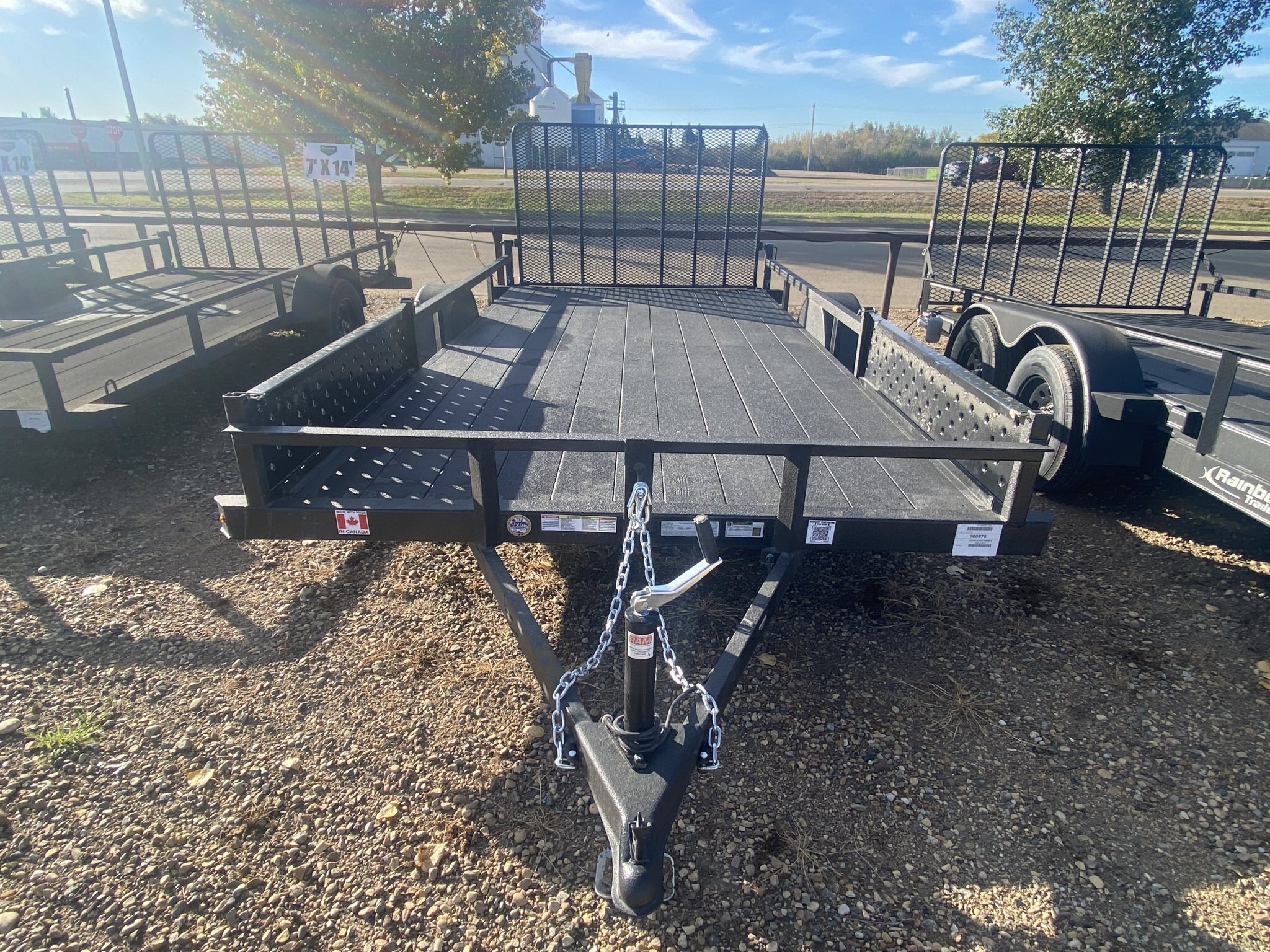 2027 Rainbow 7' x 14' Ramp Side Utility w/ 1 5.2k Braking Axles & L&G Spring Asst Ramp Express