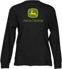 John Deere Long Sleeve Black Shirt with Logo