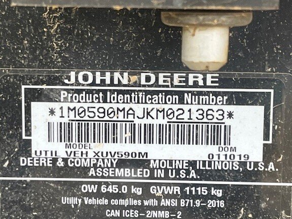 2019 John Deere XUV 590M