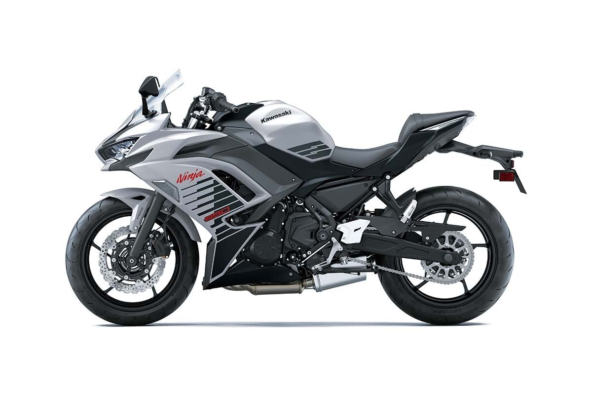 2026 Kawasaki NINJA 650 Metallic Matte Whitish Silver / Metallic Flat Spark Black