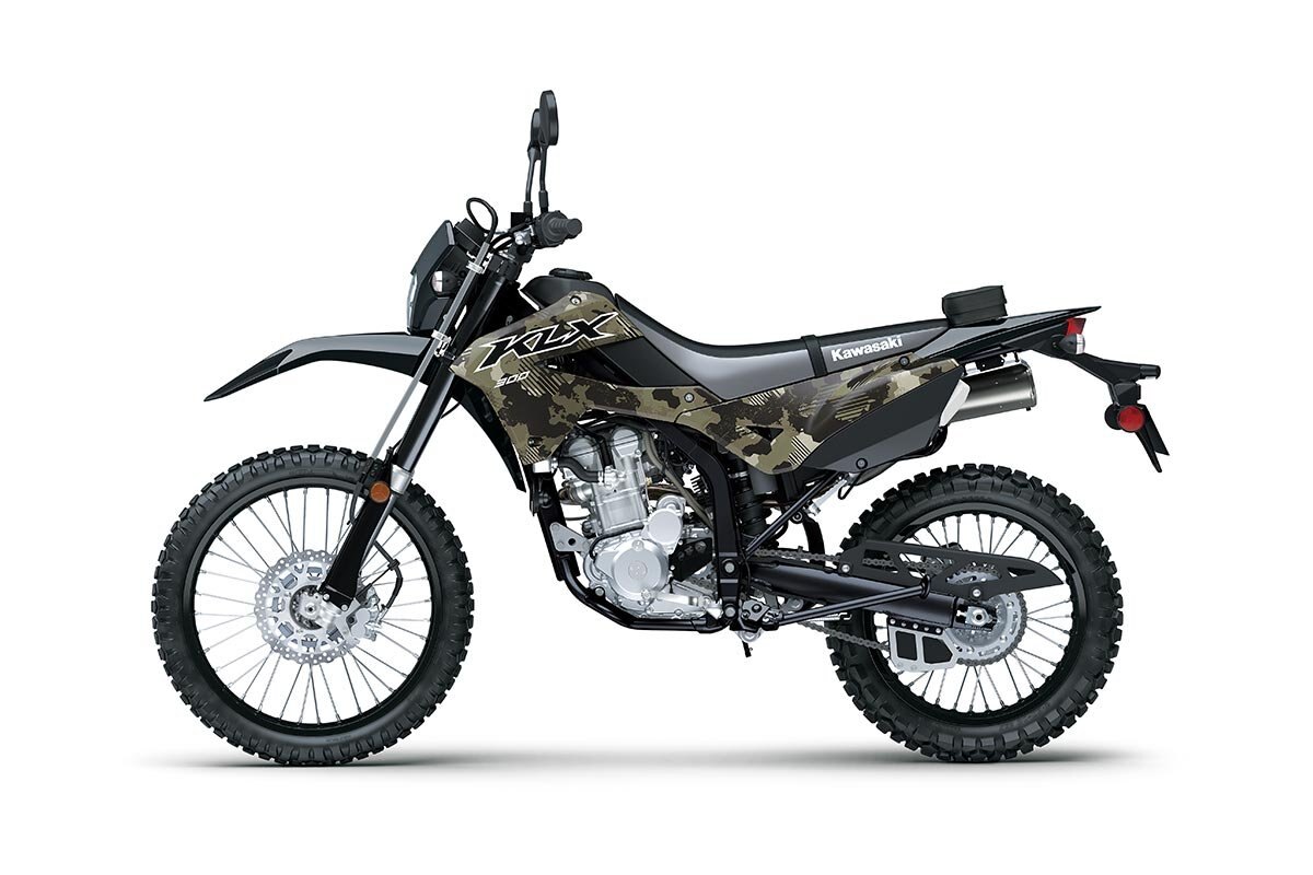 2026 Kawasaki KLX300 Cypher Camo Beige / Ebony