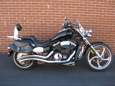 2012 YAMAHA STRYKER XVS1300 - CONGRATULATIONS SIR IAN - THE ROAD WARRIOR - ON THE ADOPTION OF THE YAMAHA STRYKER XVS1300 - THE ULTIMATE TOURING CRUSIER - THE BLACK BEAUTY - COMBINES POWER, PERFORMANCE & COMFORT - EITHER CUTTIN CITY GRID OR CARVIN CANYONS YOU WILL ARRIVE IN STYLE - CONGRATS FROM GARY & TEAM CYCLE WORLD !!!!