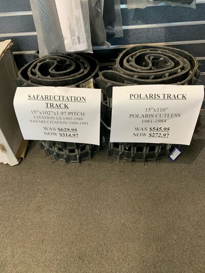 50% OFF ASSORTED SNOWMOBILE TRACKS
