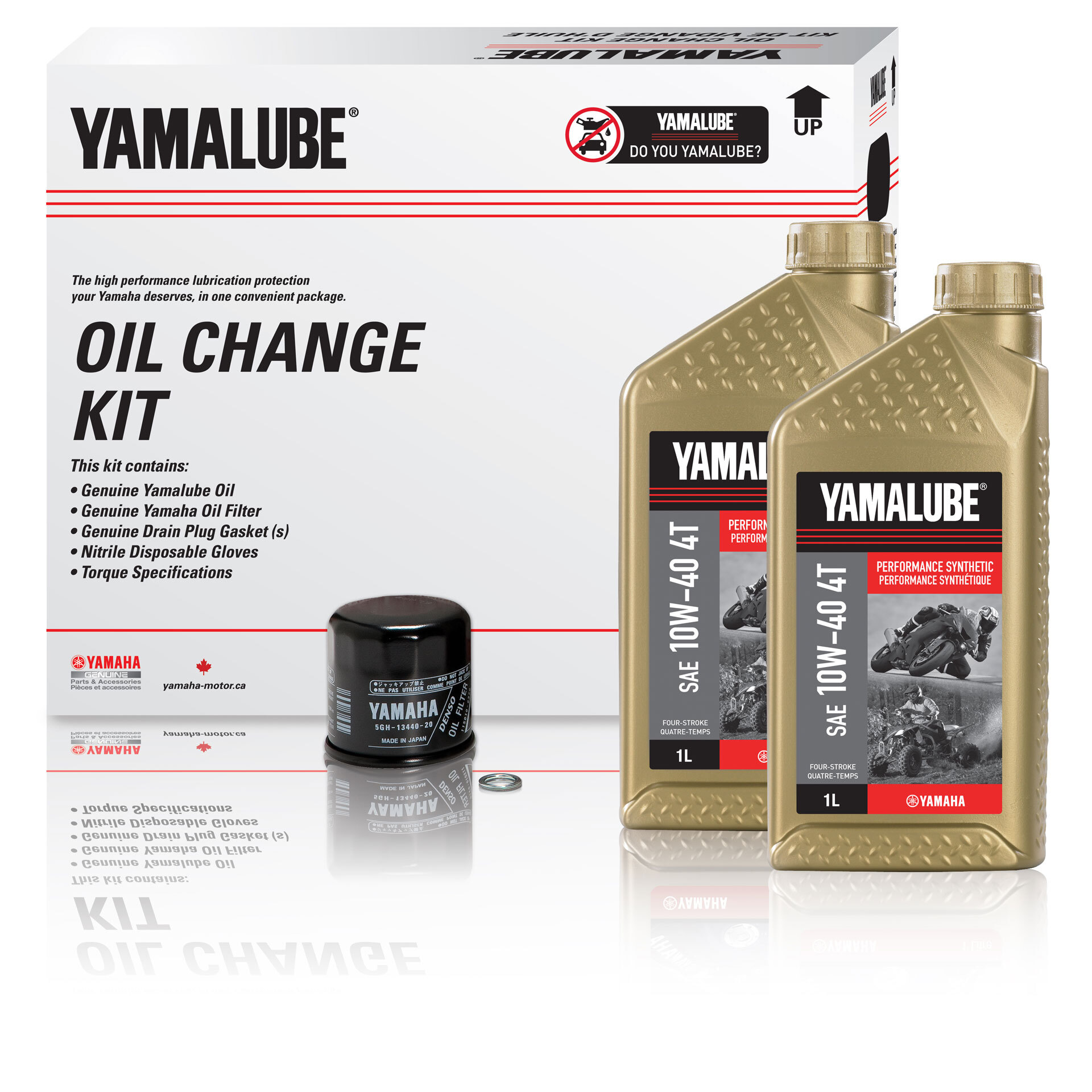 Yamalube® 10W-40 4T Performance Synthetic Oil Change Kit - ATV/SSV