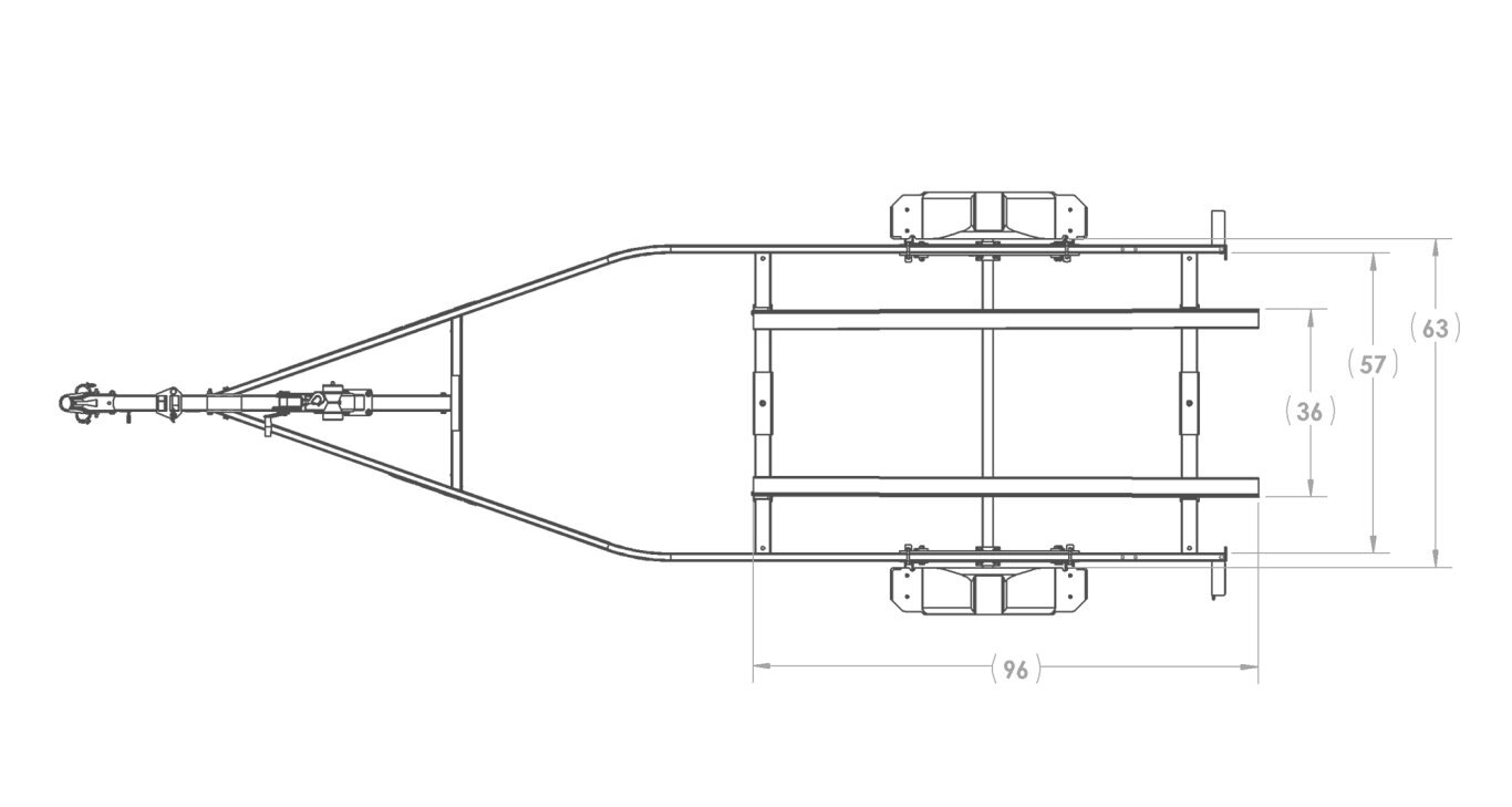 Karavan Single Axle1800# Custom Bunk Trailer