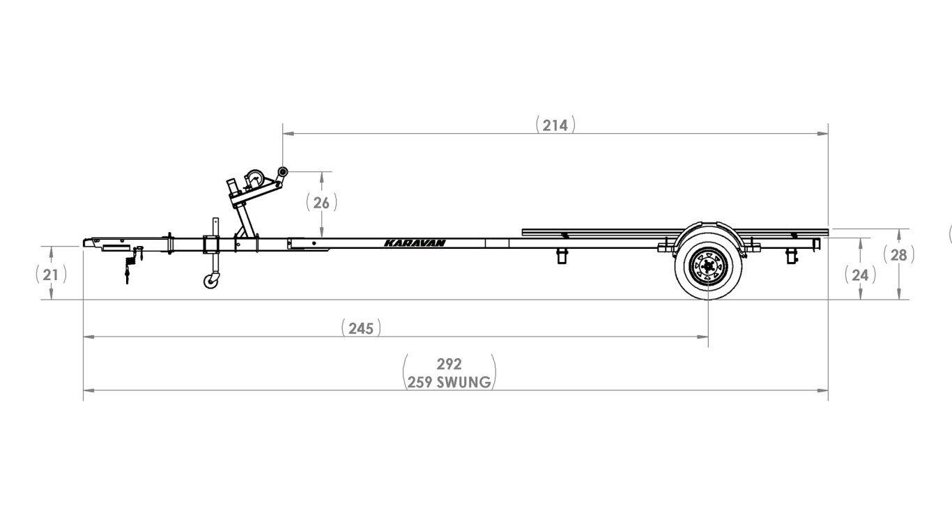 Karavan Single Axle 3100# Custom Bunk Trailer