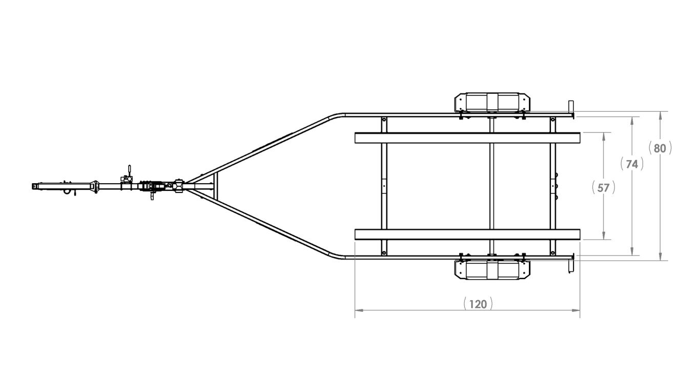 Karavan Single Axle 3100# Custom Bunk Trailer
