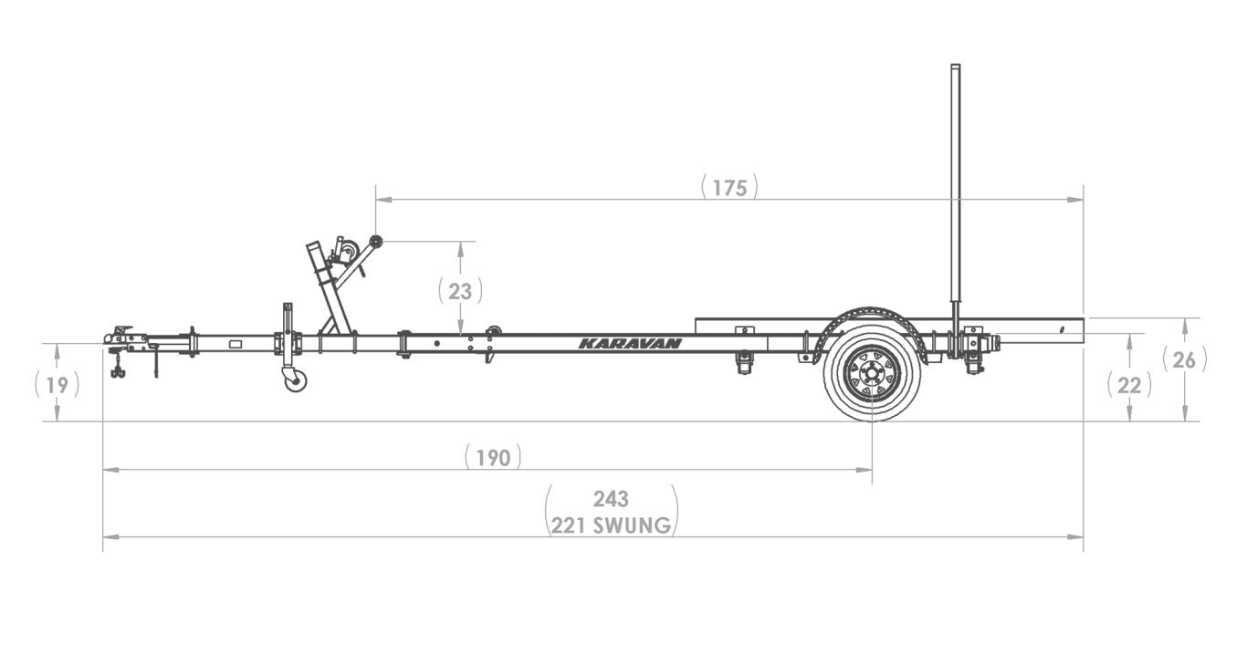 Karavan Single Axle Aluminum 1700# Bunk Trailer