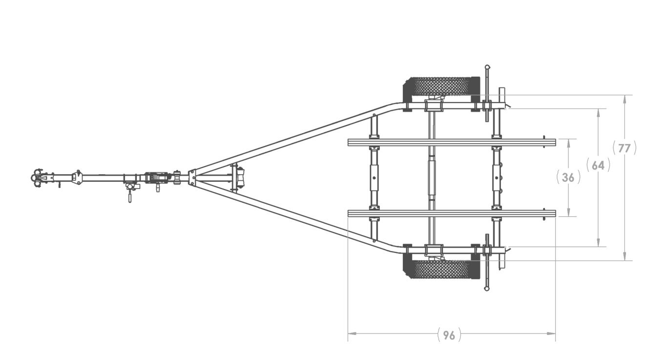 Karavan Single Axle Aluminum 1700# Bunk Trailer