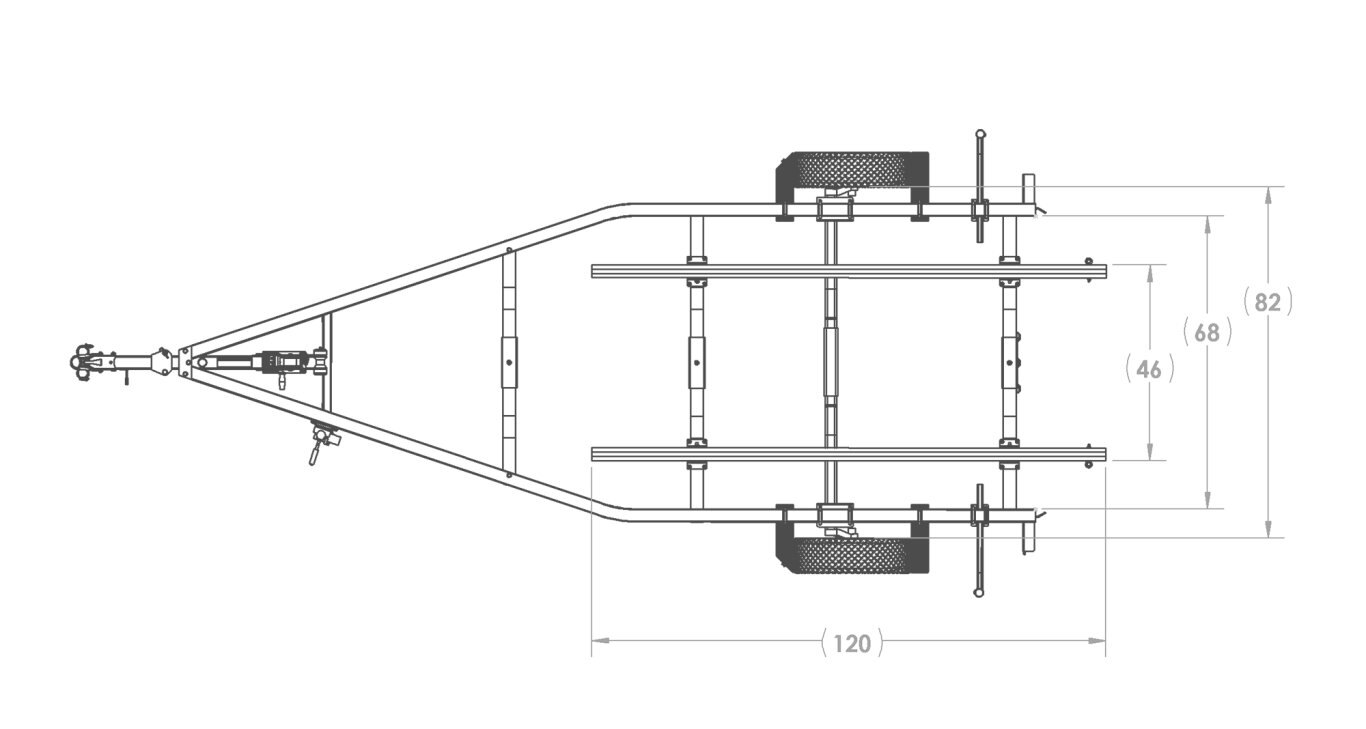 Karavan Single Axle Aluminum 2450# Bunk Trailer