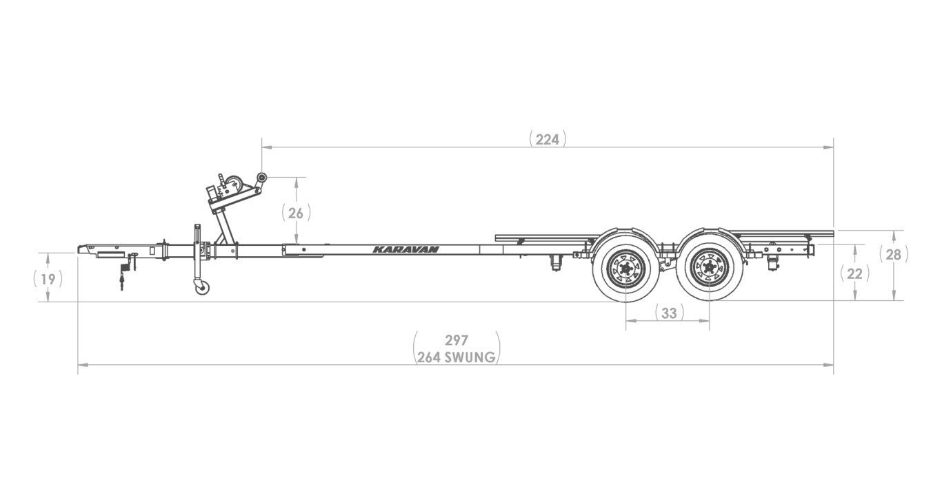 Karavan Tandem Axle 4800# Bunk Trailer