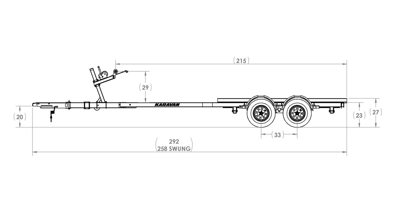 Karavan Tandem Axle 4800# Custom Bunk Trailer