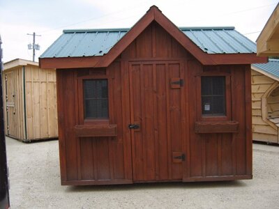 8x14 Custom Board & Batten Shed with Roll-Up Door