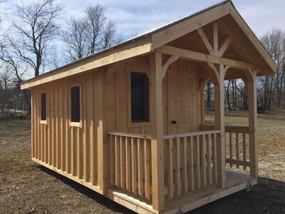 10x11 Shed with Porch & Railing