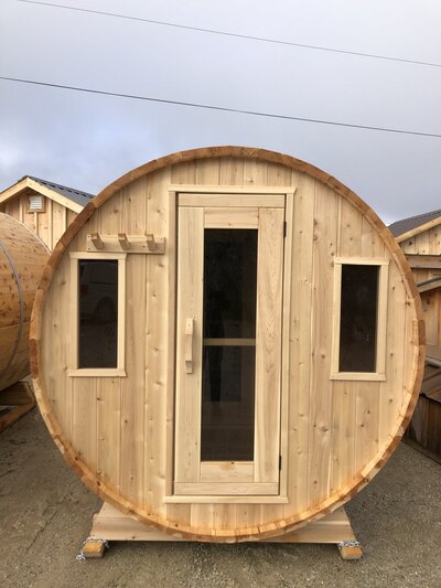 7x12 Barrel Sauna with Changeroom