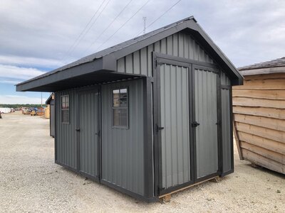 8x12 Metal Shed with 3-Foot Overhang