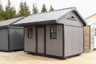 8x12 Metal Shed with 3-Foot Overhang