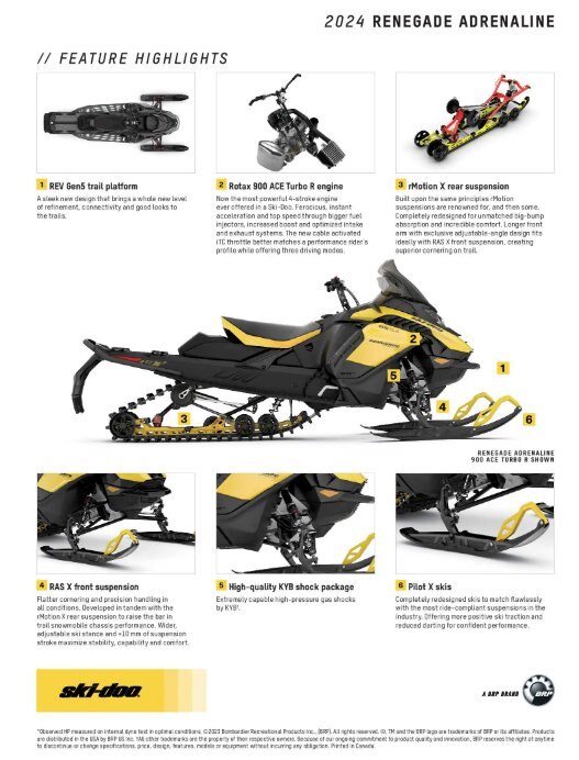 2024 Ski Doo Renegade Adrenaline 900 Ace