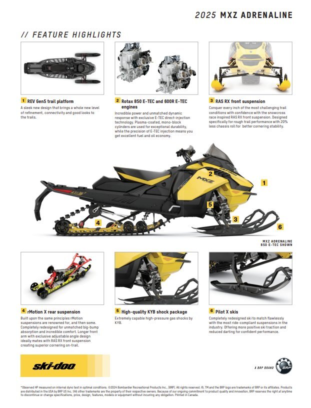 2025 Ski Doo MXZ Adrenaline 600R 129