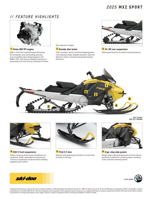 2025 Ski Doo MXZ Sport 600 EFI 137