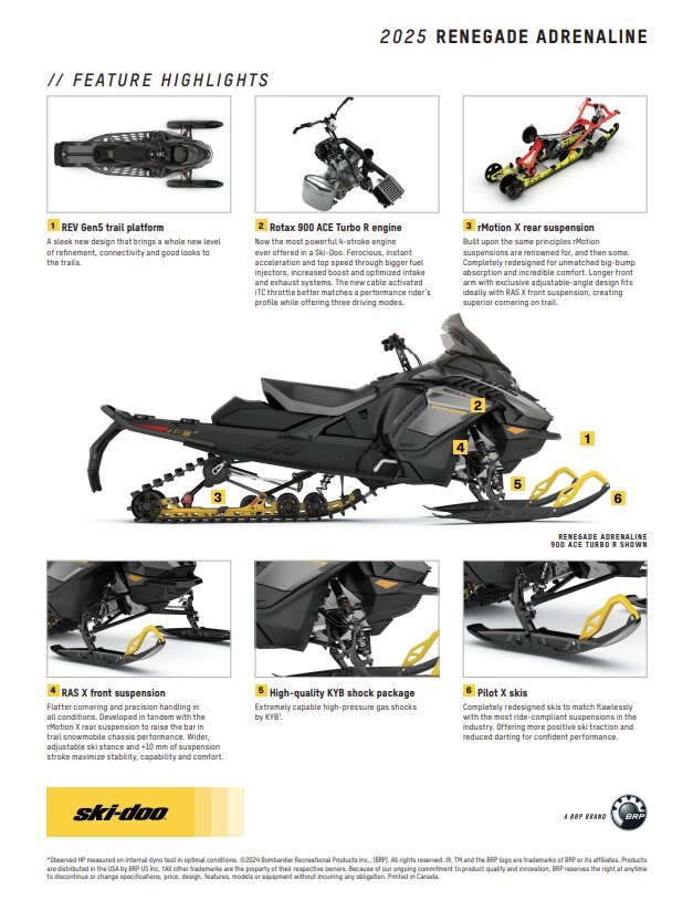 2025 Ski Doo Renegade Adrenaline 900 ACE 137