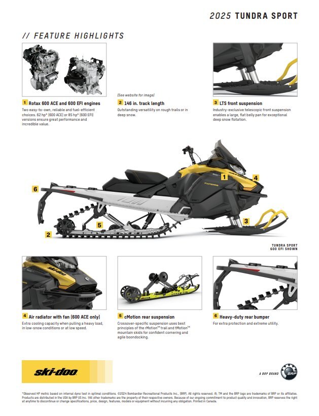 2025 Ski Doo Tundra Sport 600 EFI