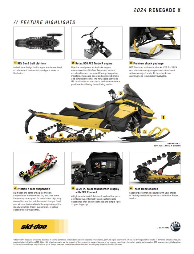 2024 Ski Doo Renegade X 900 ACE Turbo R DEMO