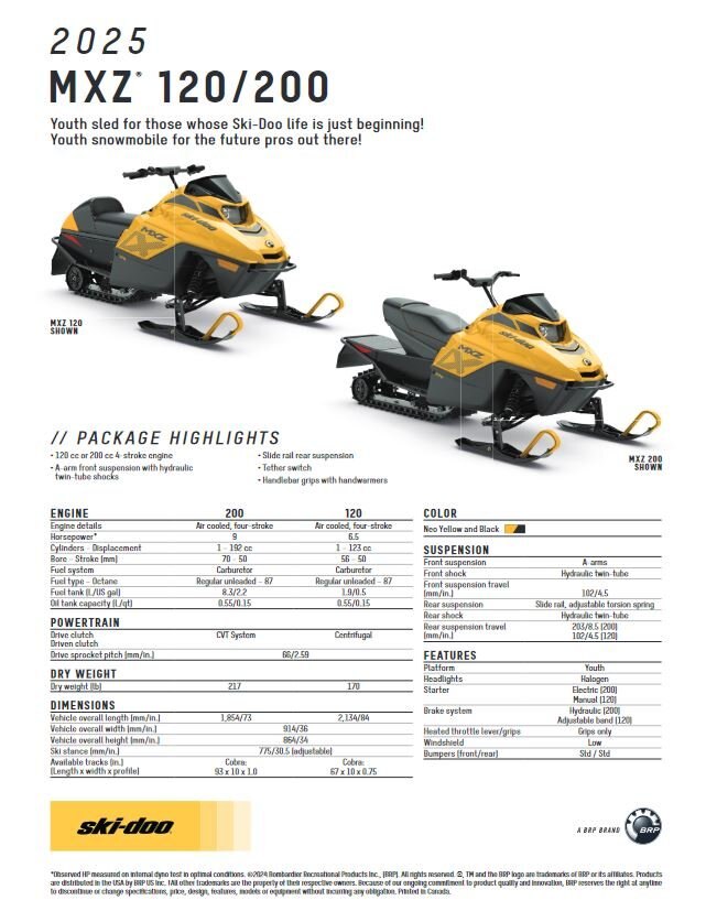 2025 Ski Doo MXZ 120