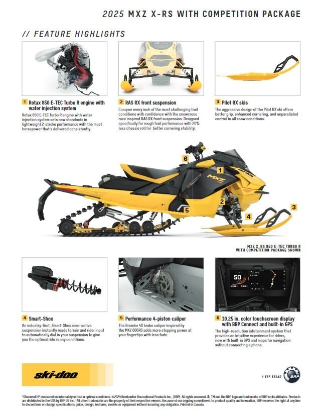 2025 Ski Doo MXZ XRS with Competition Package