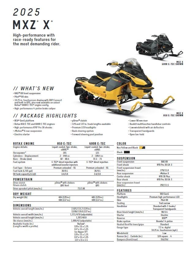 2025 Ski Doo MXZ X 850 137