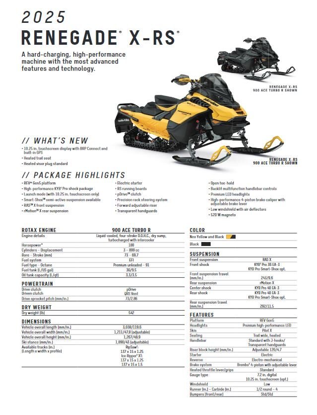 2025 Ski Doo Renegade XRS