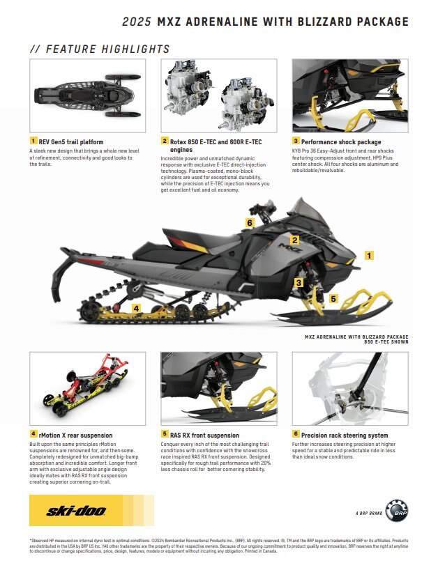 2025 Ski Doo MXZ Blizzard 850