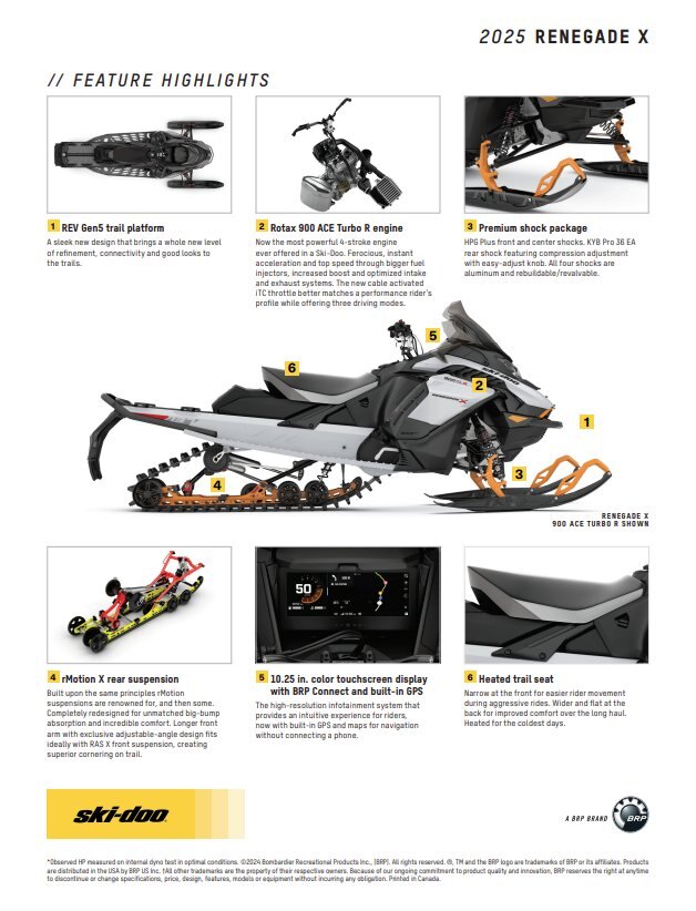 2025 Ski Doo Renegade X 900 Ace Turbo R