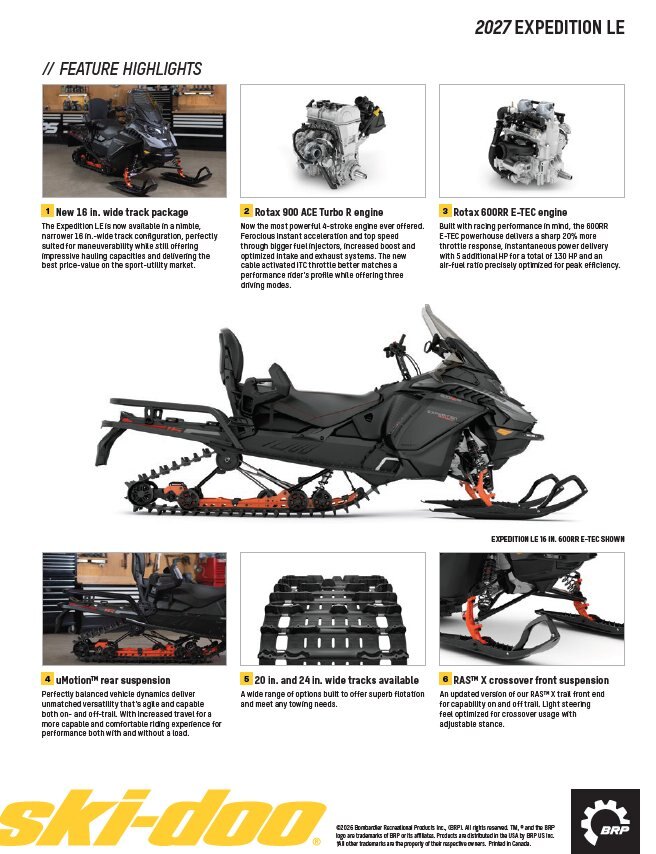 2027 Ski Doo Expedition LE 16 900 ACE PowerMax 2.0 E.S.