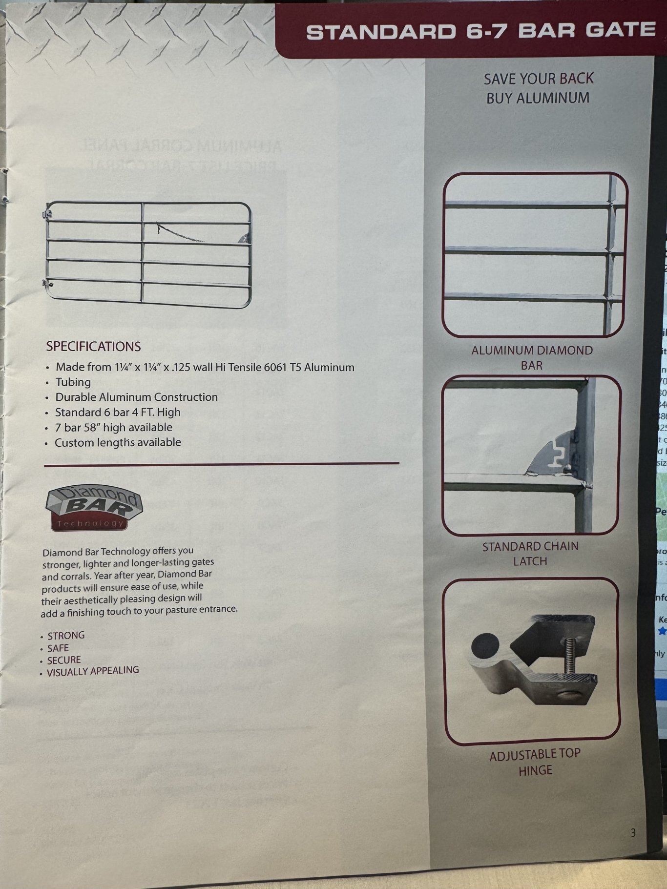 Aluminum Diamond Bar Gates