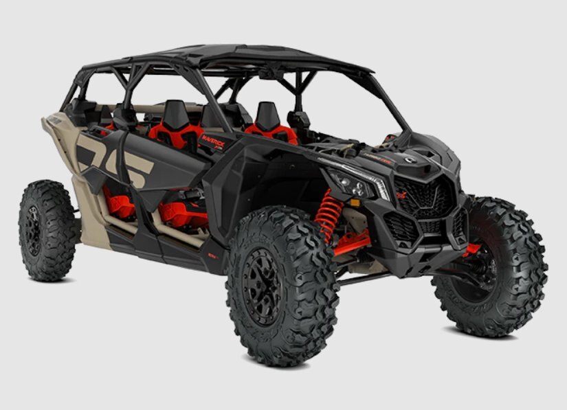 2023 Can-Am MAVERICK X3 MAX X DS TURBO RR 64 desert-tan-carbon-black-magma-red