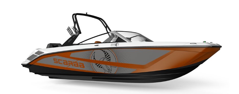 2025 Scarab 235 LX WAKE BLACK/AFTERBURNER ORANGE