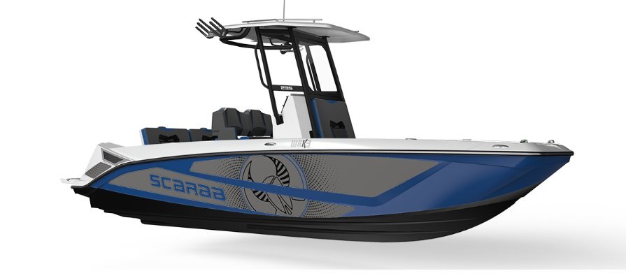 2025 Scarab 235 Open LX WAKE BLACK/DENIM BLUE