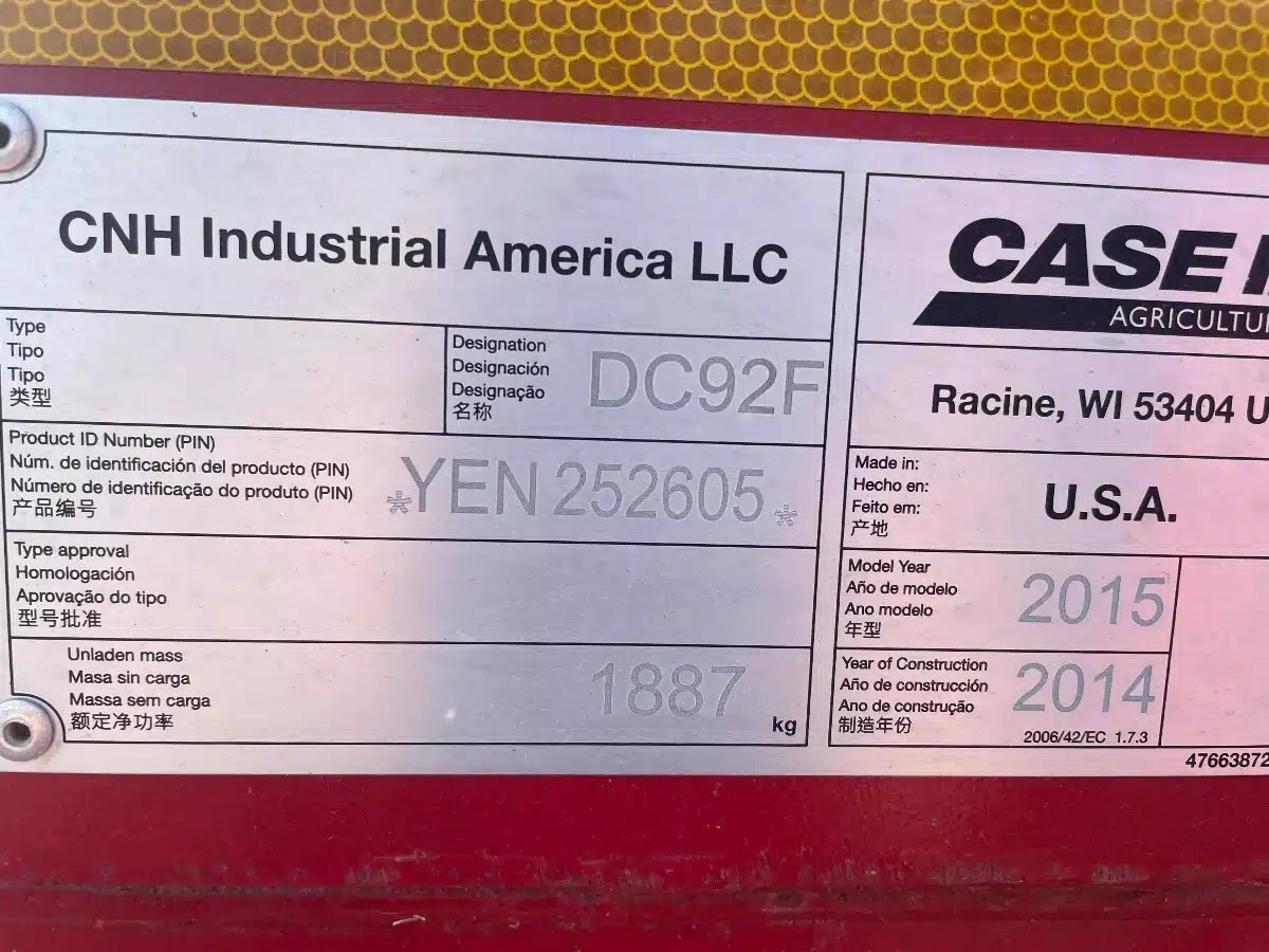 2015 Case IH DC92F