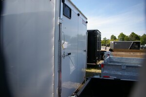 2023 7X16 CARGO TRAILER, 78, RAMP, STEEL, WHITE, 7000GVWR 