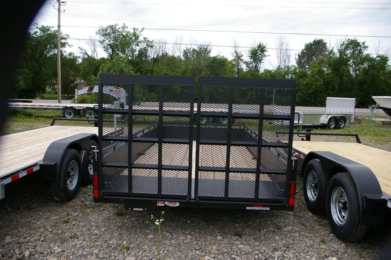 2024 7X14 UTILITY TRAILER, TANDEM AXLE, W/24 BEAVERTAIL, STEEL, BLACK, 7000GVWR 