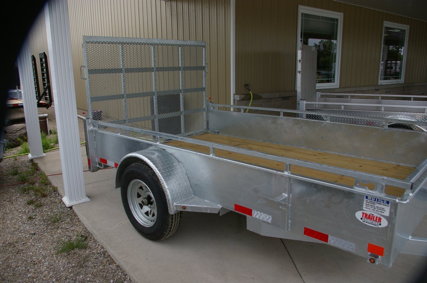 2024 6X10 UTILITY TRAILER, SINGLE AXLE, GALVANIZED W/SPRING ASSIST RAMP, GALVANIZED, SILVER, 2990GVWR 