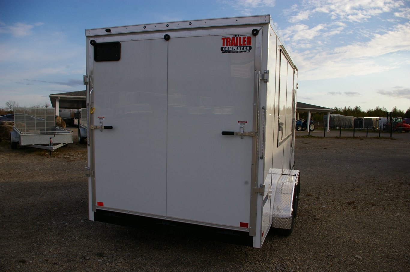 2025 7X14 CARGO CONCESSION TRAILER, TANDEM AXLE, REAR RAMP, 84, REAR RAMP, STEEL, WHITE, 7000GVWR