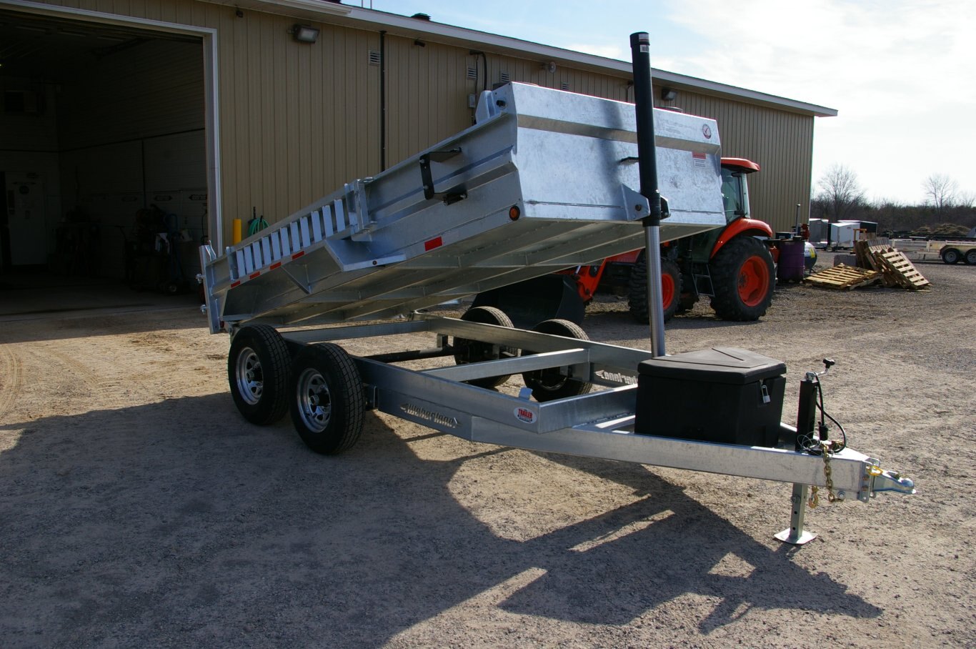 2025 6X12 DUMP TRAILER, TANDEM AXLE, GALVANIZED, GALVANIZED, SILVER, 7055GVWR 