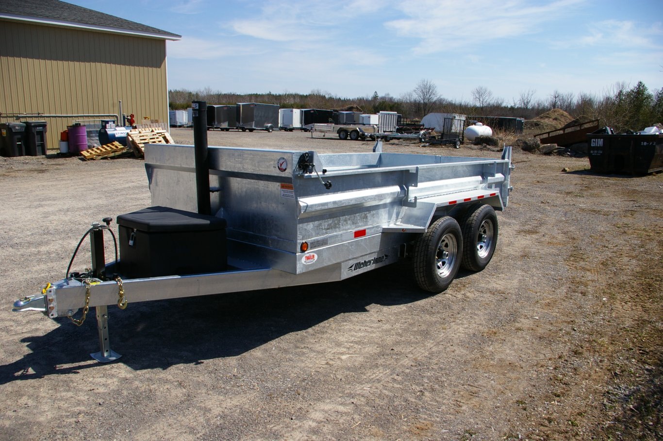 2025 6X12 DUMP TRAILER, TANDEM AXLE, GALVANIZED, GALVANIZED, SILVER, 10141GVWR 