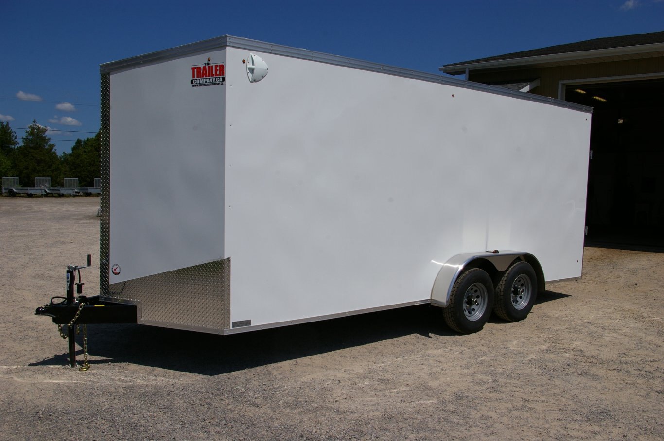 2025 7X16 CARGO TRAILER, TANDEM AXLE, REAR RAMP, 78, REAR RAMP, STEEL, WHITE, 10141GVWR